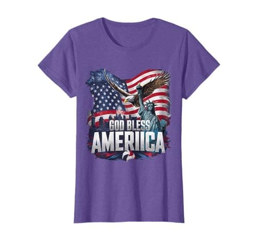 Image of Beautiful American Flag Patriotic God Bless America T-Shirt