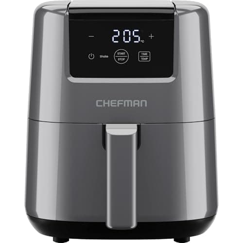 Image of Chefman 2L Mini Air Fryer – Digital Space-Saving Compact Air Fryer with Nonstick and Dishwasher Safe Basket, Quick & Easy Meals in Minutes, Features Digital Timer and Shake Reminder – Grey