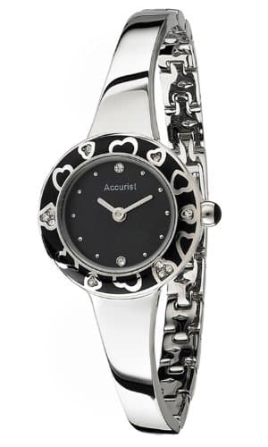Image of Accurist Women's Quartz Watch with Mother of Pearl Dial Analogue Display and Silver Stainless Steel Bangle LB1844B