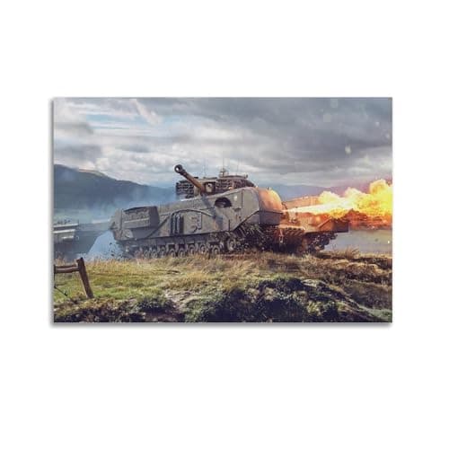 Image of WW2 Vintage Tank Poster Churchill Crocodile British Flamethrower Tank Poster Decorative Painting Canvas Wall Posters And Art Picture Print Modern Family Bedroom Decor Posters 20x30inch(50x75cm)