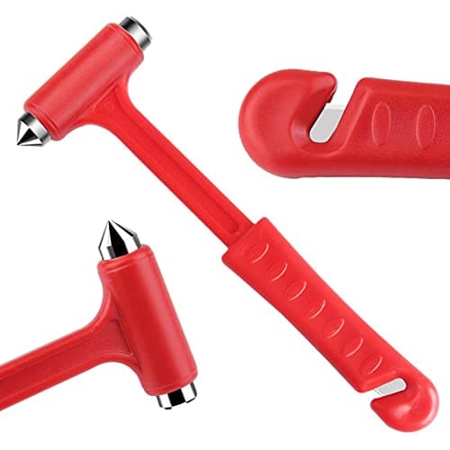 Image of Xisfriean 2-in-1 Emergency Escape Tool with Emergency Seat Belt Cutter and Window Breaker Multi-Function Car Safety Hammer Vehicle Emergency Broken Window Hammer Saving Survival Kit (1)