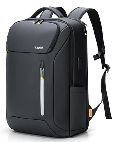 Image of Lekespring Laptop Backpack for Men, 17.3 Inch 30L Water-Resistant Business Rucksack with USB Charging Port for Travel, Work Commute and Overnight Trips, Black