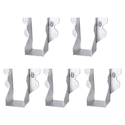 Image of QWORK® Mini Joist Hanger, 2" x 4" (50 x 95 mm) Galvanized Timber to Timber Joist Hanger, 5 Pcs