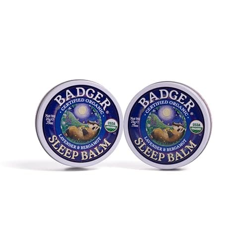 Image of Badger Mini Sleep Balm Duo | Natural Sleep Aid | Sleep Care with Lavender and Bergamot Essential Oils | Calms The Mind & Relieves Stress | Cruelty & Gluten-Free (Pack of 2 x 21g)