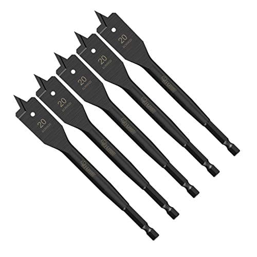 Image of 5 x SabreCut SCRIW20_5 20mm x 152mm Impact Rated Flat Wood Spade Bits for Softwood Hardwood Chipboard