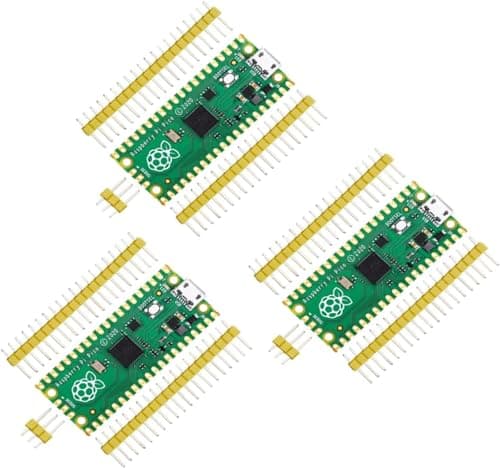 Image of DUBEUYEW 3pcs Raspberry Pi Pico Flexible Microcontroller Board Based on The Raspberry Pi Dual-core ARM Cortex M0+ Processor up to 133 MHz, Support C/C++/Python, with Matching Pin Headers