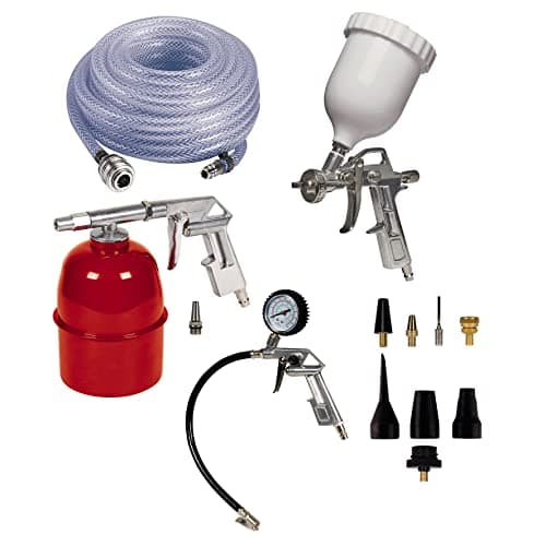 Image of Original Einhell 13-Piece Compressor Accessory Kit for 8 Bar Working Pressure Including Spray Gun, Adaptor Kit, Paint Spray Gun, Tyre Inflator