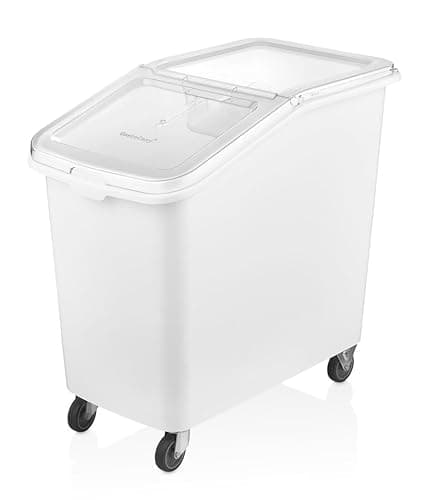 Image of Solent Plastics 102 Litre Mobile Ingredient Bin, The Ideal Solution for Flour, Sugar, Rice, Grains, Herbs, Spices
