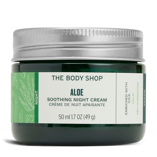 Image of The Body Shop Aloe Soothing Night Cream for Women (1x 50ml), Fragrance-Free, 48hr Hydration with Aloe Vera & Cica, Face Moisturiser, Night Face Cream