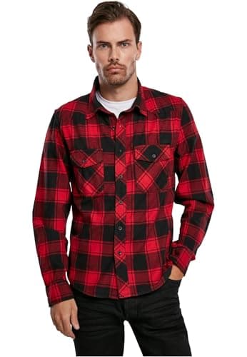 Image of Brandit Check Shirt Long Sleeve, color: red/black, size: M