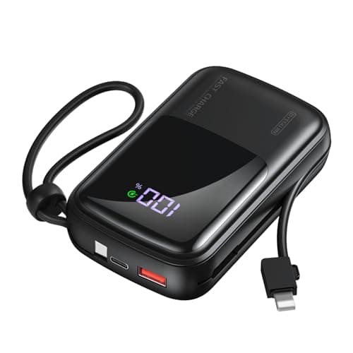 Image of POWER BANK Fast Charging 20000mAh 22.5W Portable Charger Built-in Cables with LCD Display Compatible with iPhone 17 16 15 14 13 Android and more