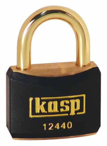 Image of Kasp 124 Brass Padlock - 40 Millimeters - Brass Shackle - Black