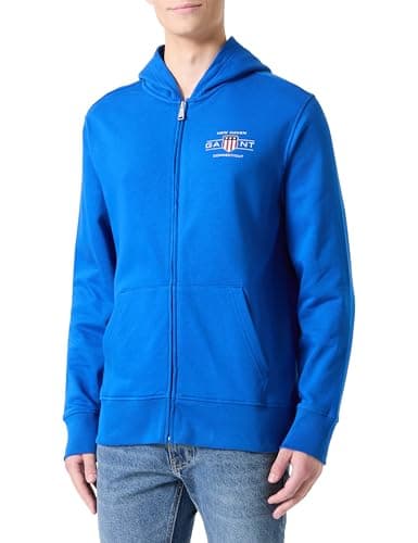 Image of Gant Men's Graphic Full Zip Hoodie Cardigan, Lapis blue, S