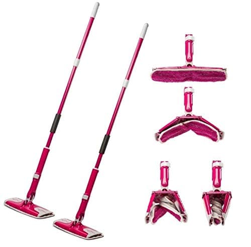 Image of 2 x Wring-O-Mop Wet or Dry Super Absorbent Multi Surface Shammy Mop - Telscopic Handle Extending 110cm - 132cm)