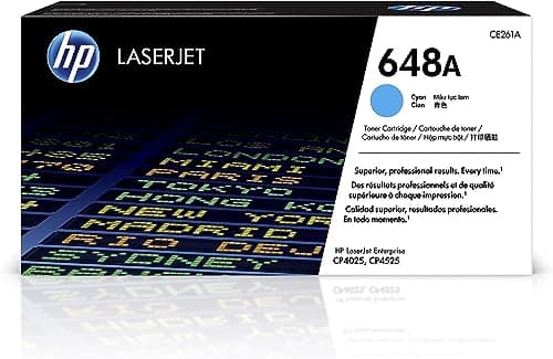 Image of HP CE261A 648A Original LaserJet Toner Cartridge, Cyan, Single Pack