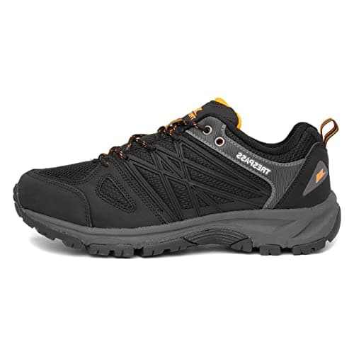 Image of Trespass Mens Walking Shoes Fisk - Durable Low Cut, Protective Toe Guard, Reflective Detailing, Cushioned Footbed, Durable Traction Outsole Black