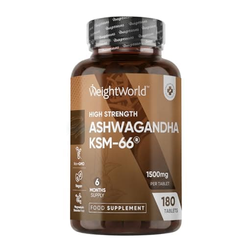 Image of Ashwagandha KSM-66 1500mg - 6 Months Supply - 180 Tablets - 1 Tablet per Day - Easy to Swallow - Ashwagandha Supplement for Men & Women - Vegan, Non-GMO & Magnesium Stearate-Free