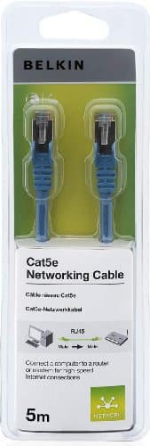 Image of Belkin 5m RJ45 Male to Male Fast CAT5e Snagless Patch Cable - Blue