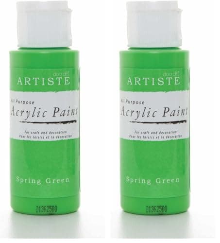 Image of Artiste Acrylic Paint 59ml 2Oz Spring Green, Quick-Drying Professional Art, Craft and Hobby Artists Paint, Vibrant Colour, Water-Based Paints Cover All Surfaces with Ease, Ideal for Travel Artists