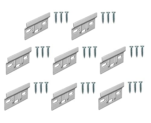 Image of TERF® Kitchen Cabinet Wall Mounting Universal Hanger Support Plate Bracket 63mm X 38mm For Wall Mounting Cupboard Cabinet Hanging Including Fixing Screw - Pack of 8