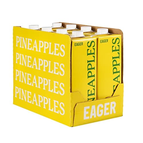 Image of Eager Cloudy Pineapple Juice 100% Pressed, Refreshing Fruit Drink, NFC Not From Concentrate, 1 Litre (Pack of 8)