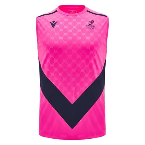 Image of Macron Cardiff Rugby 2024/25 Adults Training Vest (UK, Alpha, 5XL, Regular, Regular, Pink)