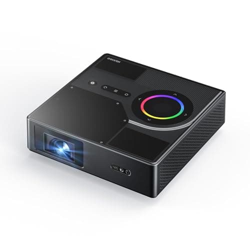 Image of NexiGo Nova Mini, Portable Laser Projector, Google TV w/Netflix, 1080p FHD, 1200 Lumens, 15000:1 Contrast w/SAE, 3D, Auto Setup, 150" Display, 8W Dolby Audio, Portable for Home & Outdoor