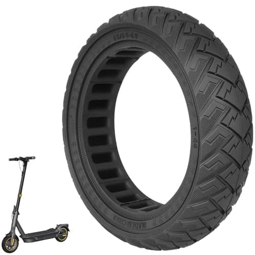 Image of VOLOHAS 60/65-6.9 Replacement Wheels Solid Rubber Tyres 10 Inch Solid Tyres for Ninebot Max G2 G2D G2E G65 Electric Scooter Front/Rear Replacement Tyres Solid Tyres Non-Slip Puncture Proof (Black, 1