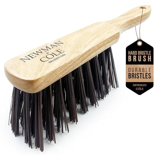 Image of Newman and Cole Natural Wooden Hand Brushes - Choose from Hard Stiff Bristle Brush or Soft Brush with Natural or Synthetic Bristles - 1 x Hard Synthetic Bristle Hand Brush