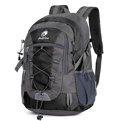 Image of Outplea 25L Hiking Backpack for Men Women, Lightweight Outdoor Rucksack for Trekking Climbing Sports, Casual Daypack for Travel School Work, Black