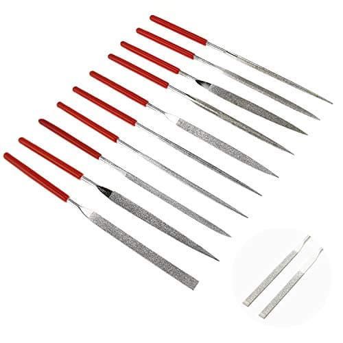 Image of KALIM 10Pcs Mini Diamond Needle File Set 6 Inch Total Length 150 Grit Diamond File(Usable File Length:2-3/4 Inch)