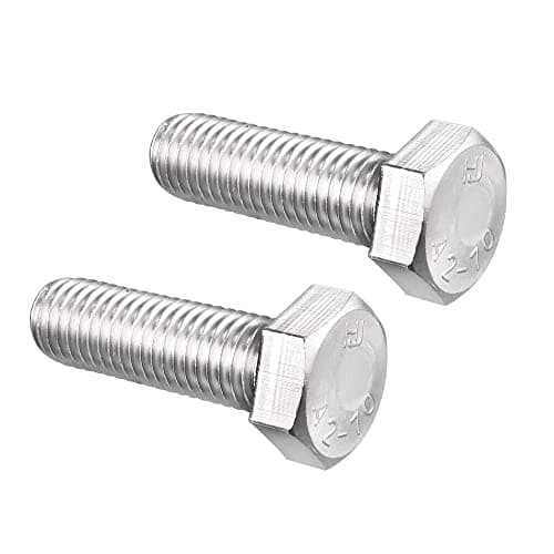 Image of sourcing map M14 Hex Bolt M14-2 x 45mm 304 Stainless Steel 4.8 Grade Fully Threaded Hexagonal Head Screw Bolts 2pcs