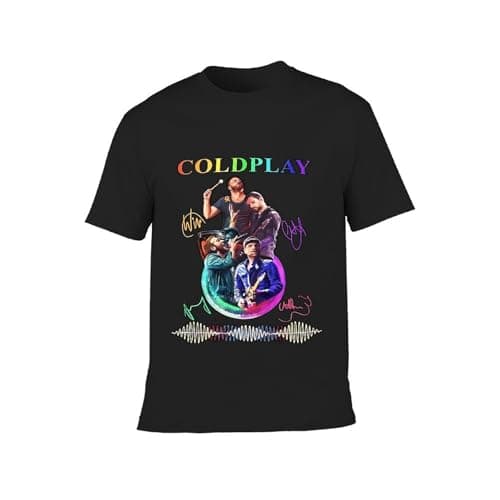 Image of MZPQDKSLK Kids Boys Girls Cold&Play Logo Graphic Black Cotton T-Shirt Short Sleeve T Shirt for Toddler Round Neck Music Band Tshirt Clothes Merch for Fans Gift