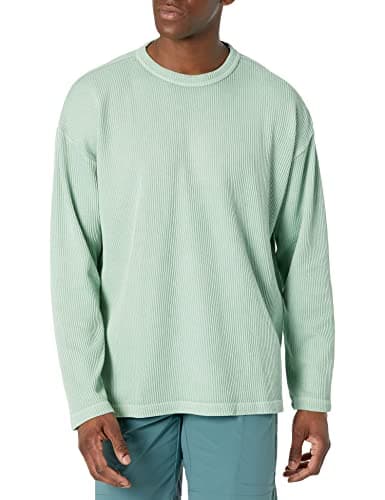 Image of Reebok Men's Standard Natural Dye Crewneck Sweater, Medium Grey Heather, Large