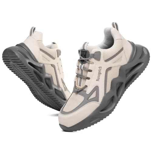 Image of Nasogetch Steel Cap Trainers Safety Trainers Men Women Safety Shoes Comfortable Lightweight Work Trainers Breathable Puncture Proof 770 White 11 UK 45