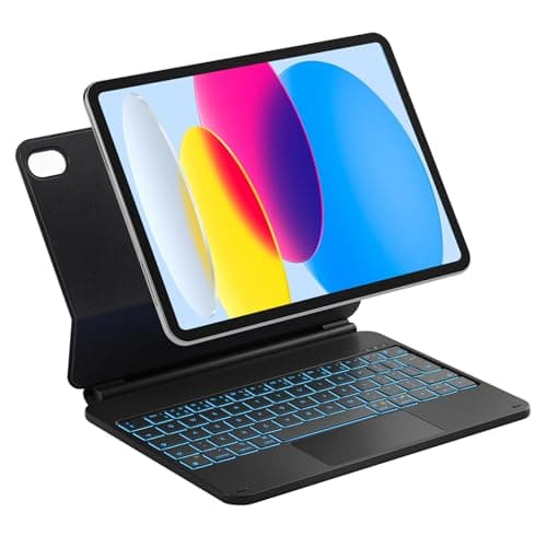 Image of Inateck Magnetic Keyboard Case for iPad 10th Generation 10.9 inch/11th Generation 2025 A16 11 inch, Floating Stand, 7-Colour Backlight, with Trackpad, KB09119-10