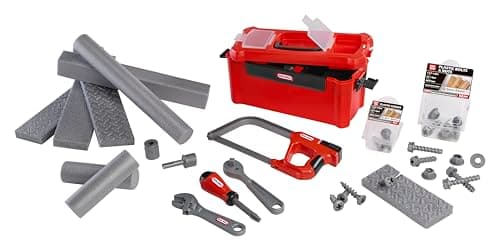 Image of Little Tikes Creative Construction Tool Box Set - Includes 9 Accessories, Pretend Play Construction Set, Suitable for Boys and Girls Ages 3+ Years