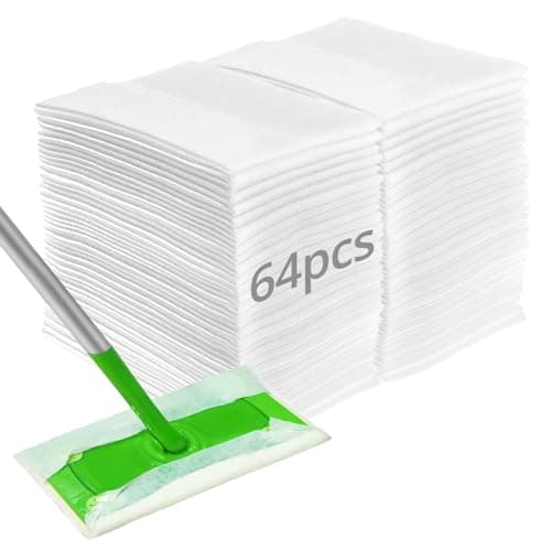 Image of QWORK® 64PCS Dry Floor Wipes Compatible with Flash Speedmop -Refill Wipes Dry Pads for Floor Mopping and Cleaning