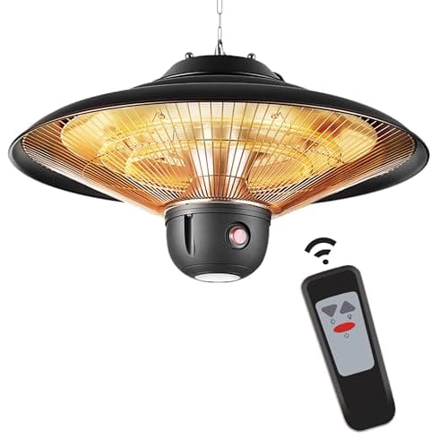 Image of DONYER POWER Outdoor Heaters for Garden Patio Heater with Remote 800W/1200W/2000W Halogen Heater Waterproof Greenhouse Infrared Heaters