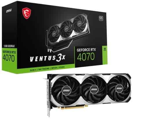 Image of MSI Gaming GeForce RTX 4070 12GB GDRR6X 192-Bit HDMI/DP Nvlink TORX Fan 4.0 Ada Lovelace Architecture Graphics Card (RTX 4070 Ventus 3X 12G OC)