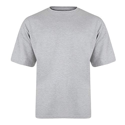 Image of Kam Pure Cotton/Cotton Rich Plain Tee Shirt in Grey in 5XL