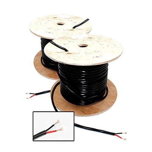 Image of Mercury 2-Core Copper-Alloy Speaker Cable Black 100m Pair - Heavy Duty 1.5mm^2 Speaker Wire Reels for 100V PA Systems, DJ Installations & Custom Audio Setup, Flexible Insulated Cable (2x 100m)