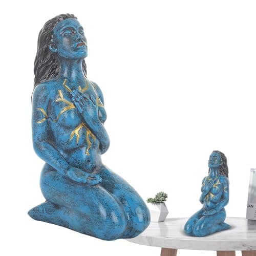 Image of Zasdvn Resin Statue Of Healing, Gaia Mother Earth Statue, Goddess Sculpture Decor, Healing Goddess Sculpture, Love Shaping Spirit Godness Sculpture For Table, Home, Living Room