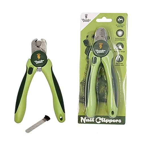 Image of Thunderpaws Professional-Grade Dog Nail Clippers with Protective Guard and Safety Lock (Medium to Large Breeds, Green)