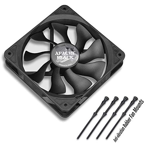 Image of Akasa 120mm APACHE Black | Silent Case Fan | HDB Long Lifespan Bearing | PWM Auto Speed Control | IP-54 Dust & Water Proof | For PCs, Heatsink, CPU Cooling and Ventilation | AK-FN058