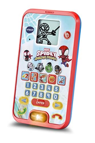 Image of VTech 554403 Spidey and His Amazing Friends: Spidey Learning Phone, Educational Toy For Language Development, Suitable for Boys and Girls 2, 3 4, 5 Years, English Version, Red