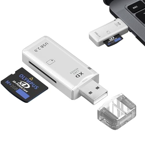 Image of Ninnyi Usb 2.0 Xd Portable Flash Card Reader, Xd Picture Camera Card Reader for Windows Mac Os Linux Card Reader