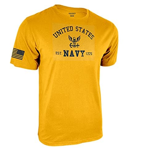 Image of Icon Sports Men's U.s. Navy Short Sleeve T-Shirt, Heathered Black, X-Large