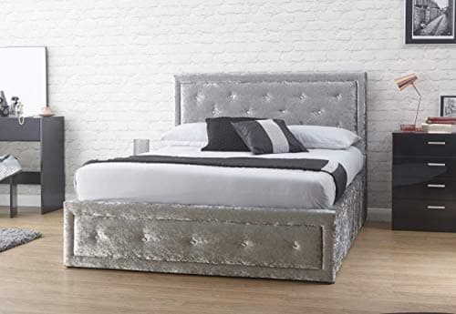 Image of GFW Hollywood Lift Up Ottoman Bed, King, Silver Grey