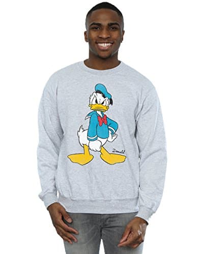 Image of Disney Men's Donald Duck Angry Sweatshirt Large Sport Grey
